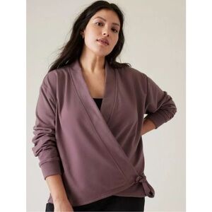 Athleta Retroterry Wrap Sweatshirt Women’s Size XL Long Sleeves Cozy Lounge Yoga